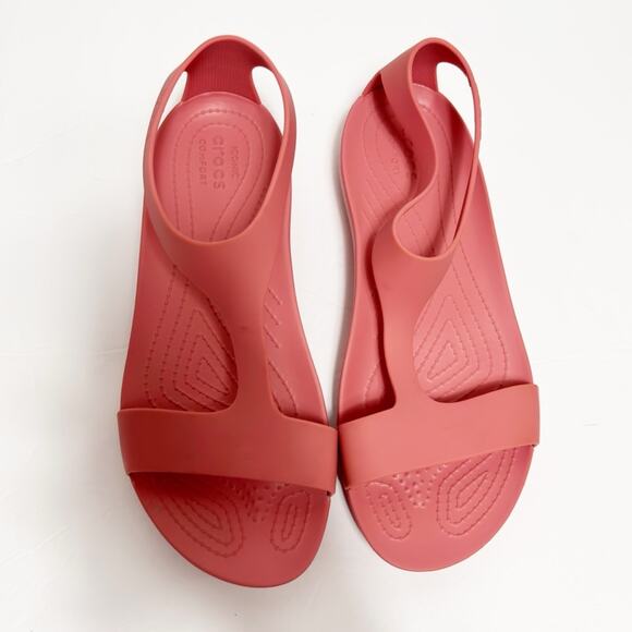 CROCS SERENA T-STRAP ICONIC COMFORT SLINGBACK THONG SANDALS WOMEN SIZE 9 - Picture 4 of 8